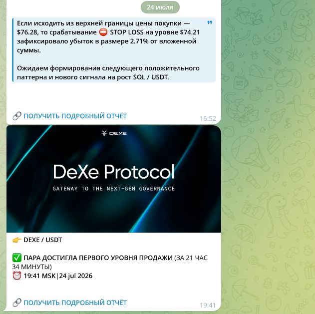 Результат по DEXE/USDT